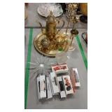 BRASS COLOR TEA SET & COLLECTIBLE CARS