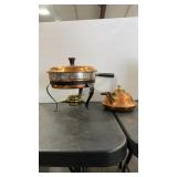 COPPER CHAFFER & TEA POT
