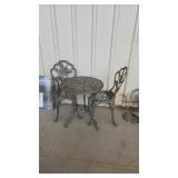 IRON PATIO SET- 2 CHAIRS AND TABLE