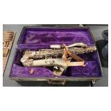 FRANK HOLTON CO  C MELODY SILVER PLATE SAXOPHONE