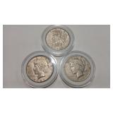 3 - 1925 PEACE DOLLARS