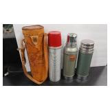 STANLEY / THERMOS VTG ASSORTMENT & LEATHER CASE