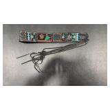 CHICOS LEATHER BEADED BELT