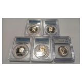 5 - GRADED KENNEDY HALVES