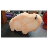 TED MILLER SIGNED ORANGE MARBLE BISON
