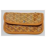 GOYARD STYLE LEATHER POUCH