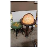 REPOGLE GLOBE LAMP & H. HOLTZMAN PIANO STOOL