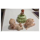 2 - LEFTON KEWPIES & FIGURINE