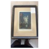 J, ALPHEGE BREWER ORIGINA FRAMED L ETCHING