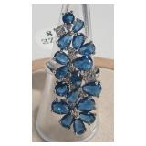 925 SAPPHIRE COLOR & CZ  RING