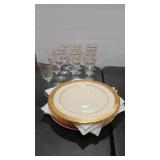 6 - LENOX WESTCHESTER DINNER PLATES & 13 CRYSTAL
