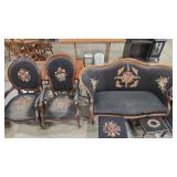 5 PC NEEDLEPOINT VICTORIAN PARLOR SET