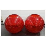 2 - AMBERINA COIN DOT THUMBPRINT MCM  VASES