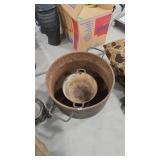 CAST IRON CAULDRON AND CAST IRON KETTLE