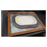 CONVEX GLASS VTG FRAME & FLORNCE LINSEY PRINT