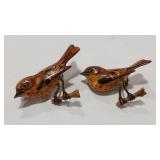 TAKAHASHI HAND CARVED & PAINTED WOOD BROOCHES