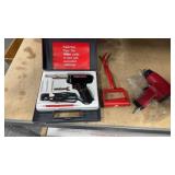 CP AIR HAMMER, WELLER SOLDERING GUN AND 2 HAY HOOK
