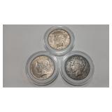 3 - 1923 1923 S 1923 D PEACE DOLLARS