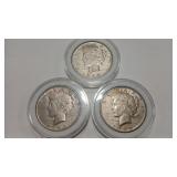 3 - 1925 PEACE DOLLARS
