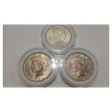 3 - 1925 PEACE DOLLARS