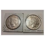 1922 & 1922 S PEACE DOLLARS