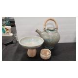 ASIAN THEME ART POTTERY ASSORTMENT