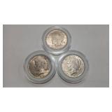 3 - 1922 PEACE DOLLARS