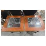 2 - WOOD & GLASS ACCENT TABLES