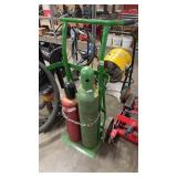 OXYGEN AND ACCETELYNE TANKS ON CART