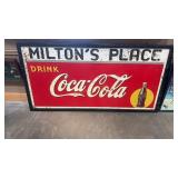 COCA COLA FRAMED METAL SIGN