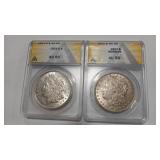 1921 & 1921 D MORGAN DOLLARS SLABBED ANACS