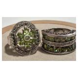 PERIDOT COLOR - PERIDOT COLOR &MARCASITE RINGS