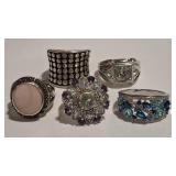 925 & COSTUME COLOR STONE RING ASSORTMENT