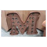 DISTRESSED METAL LIGHTED 'M'