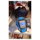 MILLER WELDING HELMET, GLOVES, WELDING BLANKET AND