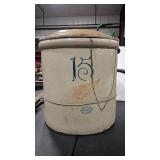 #15 REDWING CROCK & MIS MATCHED LID