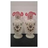 2 - VICTORIAN BRISTOL GLASS VASES