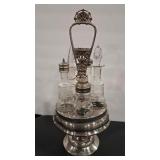 VICTORIAN SILVER PLATE 6 PC CASTOR SET