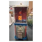 VICTOR TOPPER HALF CABINET GUMBALL MACHINE 1950'S