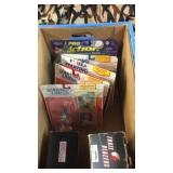 BLUE CRATE W/ STARTING LINE UP SPORTS FIGURINES