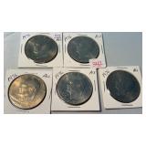 5 EISENHOWER DOLLARS