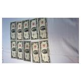10 1953 SERIES JEFFERSON TWO DOLLAR RED LABEL