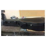 VERY NICE HARD SIDED GUITAR CASE ON ROLLERS, BLACK