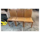 3 MATCHING FULL GRAIN LEATHER DINING CHAIRS