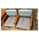 2 BLUE ARM CHAIRS