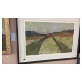 COLOR WOODCUT LANDSCAPE PRINT BY DEWAIN VALENTINE