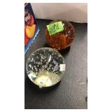 2 ART GLASS PAPERWEIGHTS