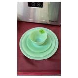 VINTAGE FIRE KING JANE RAY JADEITE 4PC DISH SET
