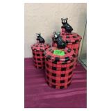 3 PLAID BEAR CANISTER SET BY HEARTFELT KITCHEN