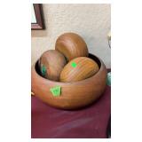 MID CENTURY MODERN TEAK WOOD SALAD BOWL SET